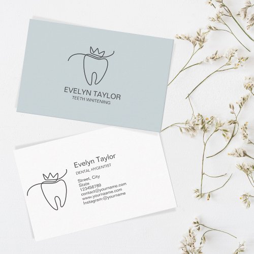 Minimalist Simple Dentist Dental Teeth Whitening Business Card