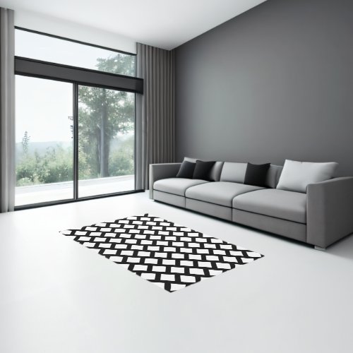 Minimalist Simple Diagonal Squares Pattern Rug