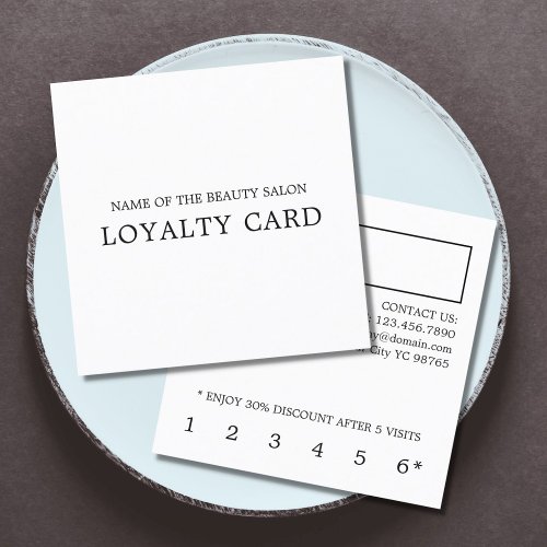 Minimalist Simple Elegant Black White Beauty Loyalty Card