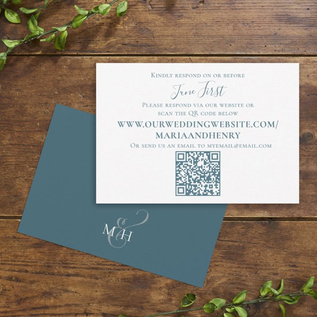 Minimalist Simple Elegant Blue QR Code Minimal Enclosure Card (Creator Uploaded)