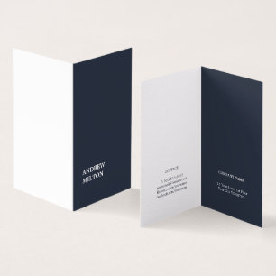 Minimalist Simple Elegant Blue White Consultant Business Card