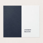 Minimalist Simple Elegant Blue White Consultant Business Card (Outside Unfolded)