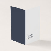 Minimalist Simple Elegant Blue White Consultant Business Card (Outside)