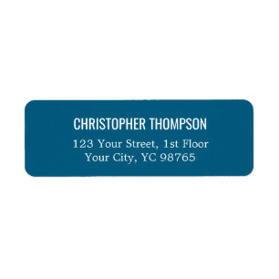 Minimalist Simple Elegant Blue White Label