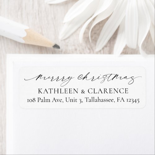 Minimalist Simple Elegant Christmas Return Address Label