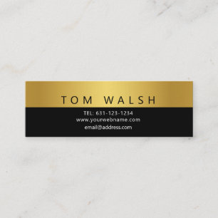Minimalist Simple Elegant Gold-Black Business Card
