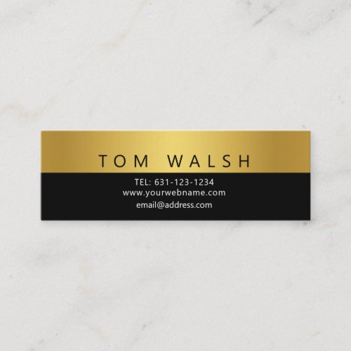 Minimalist Simple Elegant Gold_Black Business Card