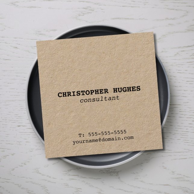 Minimalist Simple Elegant Kraft Consultant Square Business Card (Creator Uploaded)