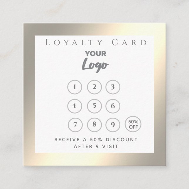 Minimalist simple elegant luxury custom logo  loyalty card (Front)