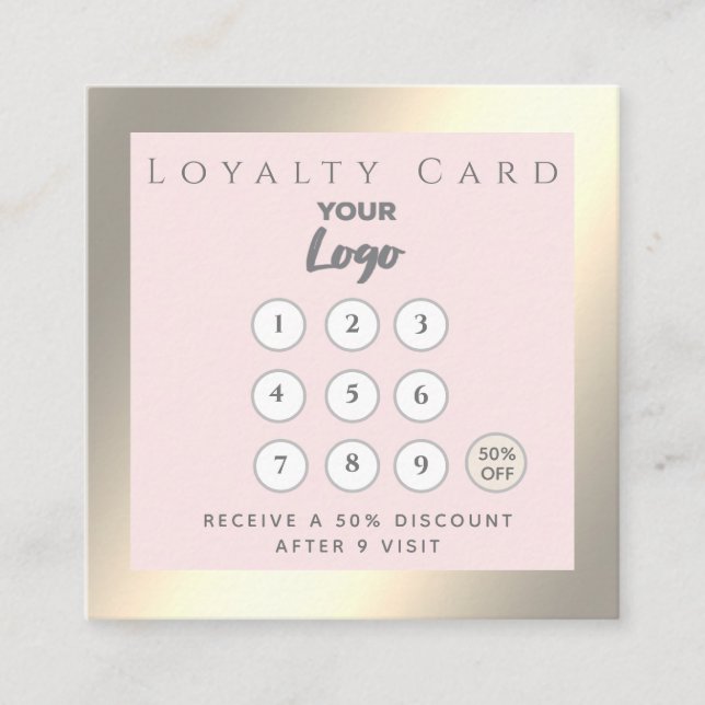 Minimalist simple elegant luxury custom logo loyalty card (Front)