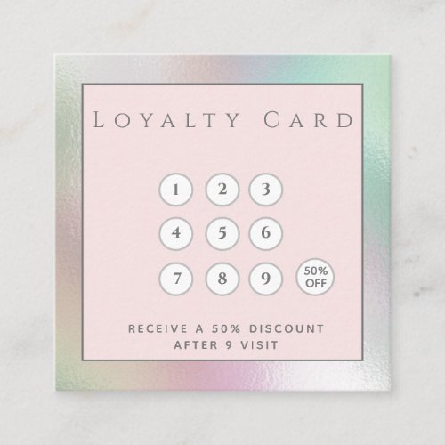 Minimalist simple elegant luxury holographic loyal loyalty card