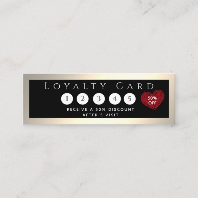 Minimalist simple elegant luxury luminous heart loyalty card (Front)