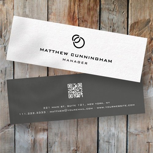 Minimalist Simple Elegant Modern Logo and QR Code Mini Business Card