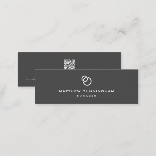 Minimalist Simple Elegant Modern Logo and QR Code Mini Business Card