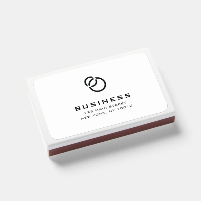 Minimalist Simple Elegant Modern Logo Name Matchboxes (Front Closed)