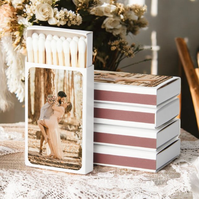 Minimalist Simple Elegant Wedding Photo Matchboxes (Creator Uploaded)