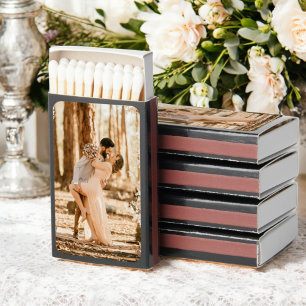 Minimalist Simple Elegant Wedding Photo Matchboxes