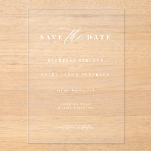 Minimalist simple elegant wedding save the date