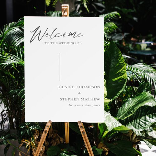 Minimalist Simple Elegant Welcome To The Wedding  Foam Board