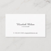 Minimalist Simple Elegant White Consultant Business Card | Zazzle