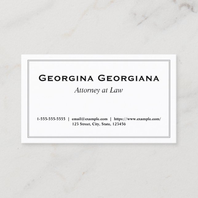 Minimalist, Simple & Elegant With Line Border Business Card (Front)