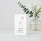 Minimalist simple elephant Baby Shower Book reques Enclosure Card (Standing Front)