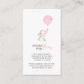 Minimalist simple elephant Baby Shower Book reques Enclosure Card (Front)