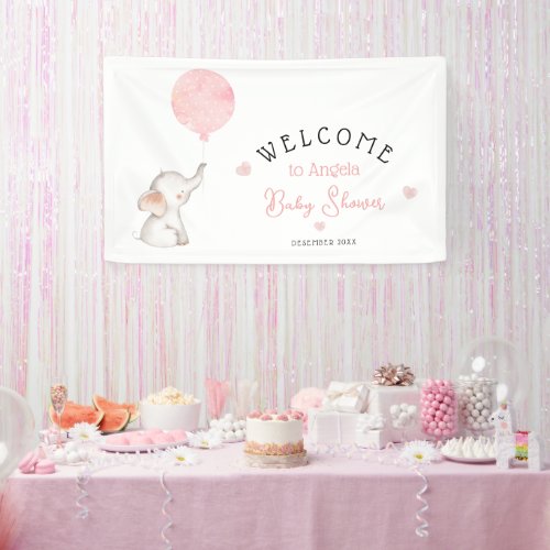 Minimalist simple elephant Baby Shower welcome  Banner