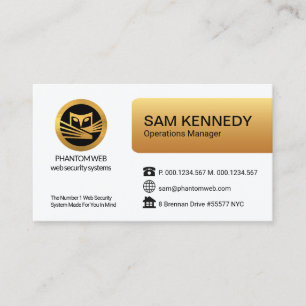 Minimalist Simple Faux Gold Column Professional Business Card
