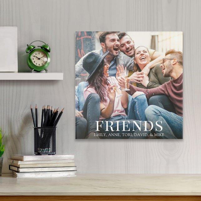 Minimalist Simple Friends Photo Calligraphy Cute Acrylic Print (Creator Uploaded)