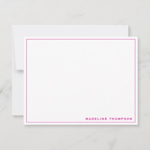 Minimalist Simple Girly Magenta Note Card