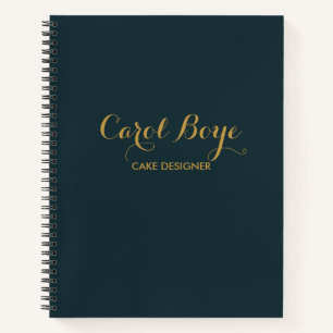 Minimalist simple glam blue business notebook