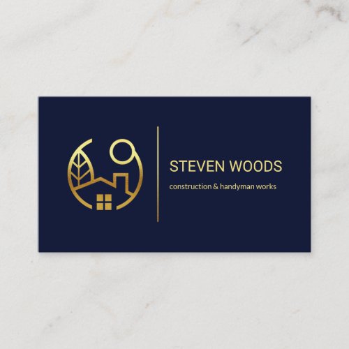 Minimalist Simple Gold Line Handyman Business Card