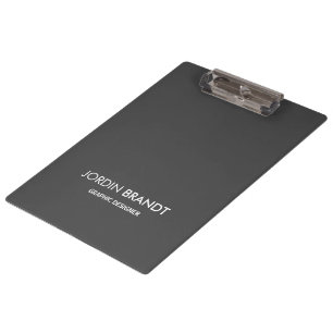 Minimalist simple gray business clipboard