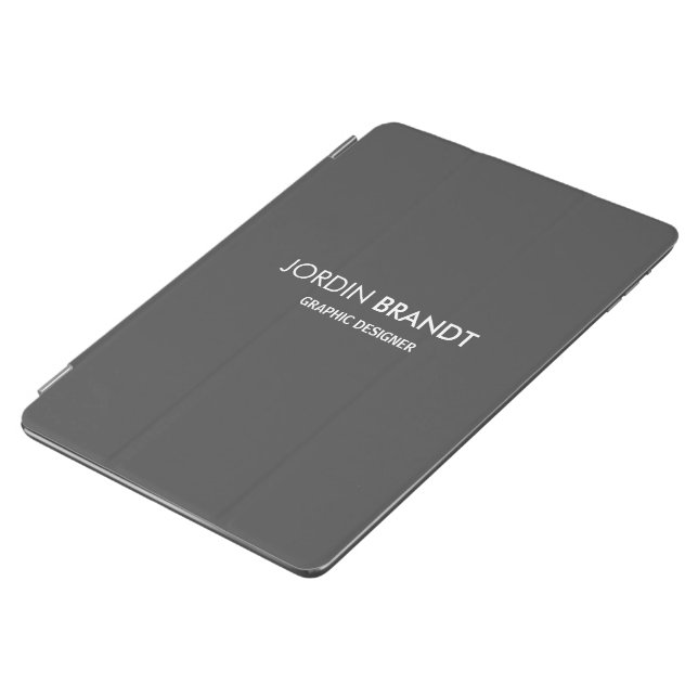 Minimalist simple gray business iPad air cover (Side)