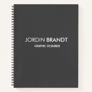 Minimalist simple gray business notebook