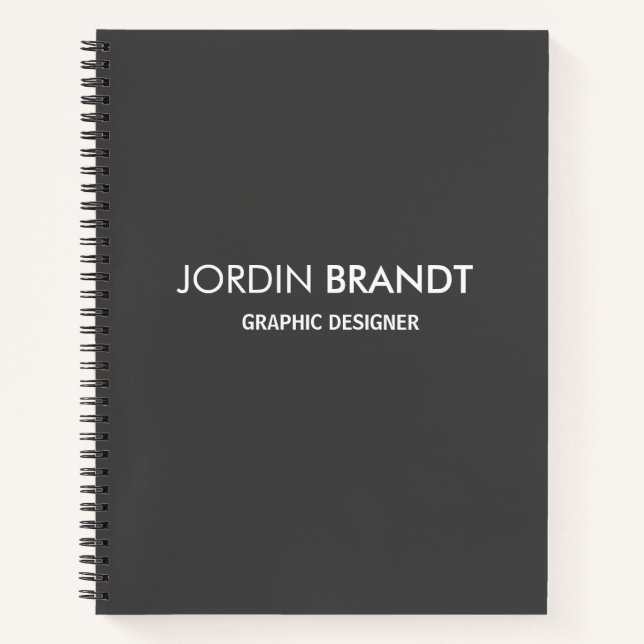 Minimalist simple gray business notebook (Front)