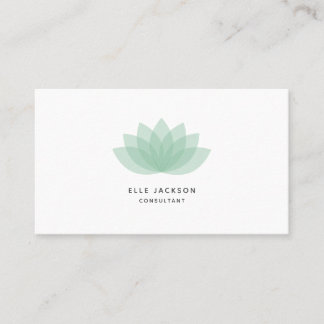 Minimalist simple green flower business card