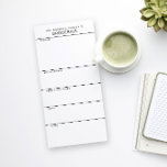 Minimalist Simple Grocery Shopping List Magnetic Notepad<br><div class="desc">Write your grocery list on this magnetic note pad for an easy way to plan your route through the store while shopping. The magnetic back sticks on your fridge, metal pantry door or whiteboard command center. The simple, modern layout in clean black and white with sans serif fonts will appeal...</div>