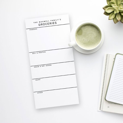 Minimalist Simple Grocery Shopping List Magnetic Notepad