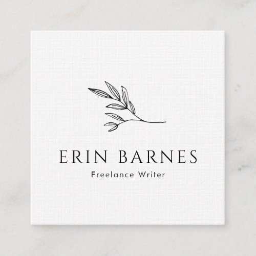 Minimalist Simple Hand Drawn Tree Branch Square Business Card