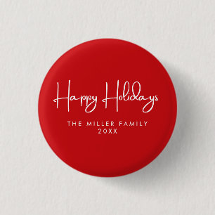 Minimalist Simple Happy holidays Button