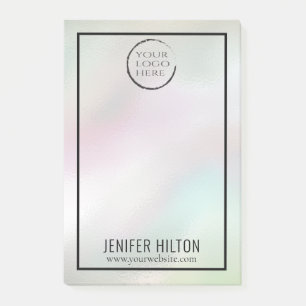 Minimalist simple iridescent holographic your logo post-it notes