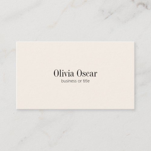 Minimalist Simple Ivory Cream Clean Job Title Name Business Card