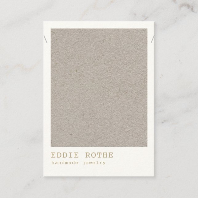 Minimalist Simple Kraft Necklace Jewelry Display  Business Card (Front)