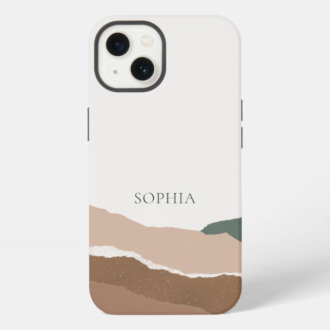 Minimalist Simple Landscape Torn Edge iPhone Case (Back)