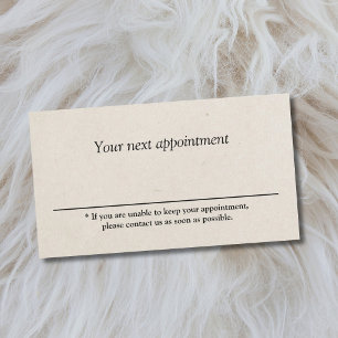 Minimalist Simple Light Beige Beauty Salon Appointment Card