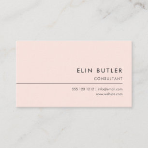 Minimalist Simple Logo Blush Pink Business Card