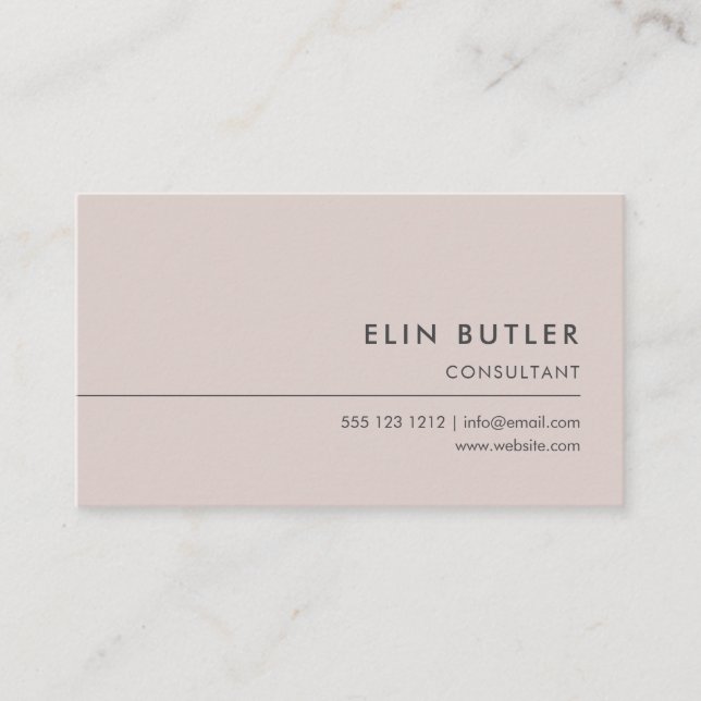 Minimalist Simple Logo Champagne Business Card (Front)