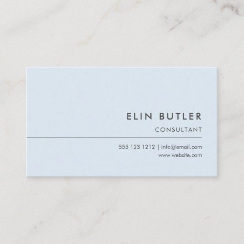 Minimalist Simple Logo Pastel Blue Business Card